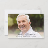 Carte De Remerciements Élégant Script Simple Cross Custom Funeral Photo (Dos)