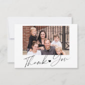 Carte De Remerciements Élégant script simple photo personnalisée (Devant)