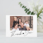 Carte De Remerciements Élégant script simple photo personnalisée (Debout devant)