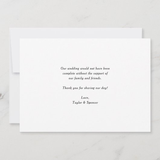 Carte De Remerciements Élégant Script Trois Photo Collage Mariage rouge (Dos)