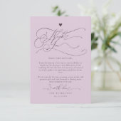 Carte De Remerciements Élégant Script Typographie Plum Mariage (Debout devant)
