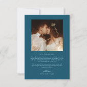 Carte De Remerciements Elégant Script typographie Points Photo Mariage Tu (Dos)