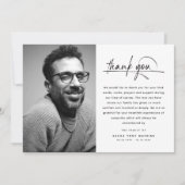 Carte De Remerciements Elegant Script Typography Custom Photo & Message (Devant)