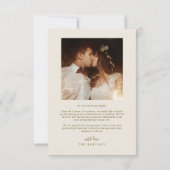 Carte De Remerciements Elegant Script Typography Dots Wedding Photo Beige (Dos)