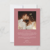 Carte De Remerciements Elegant Script Typography Dots Wedding Pink (Dos)