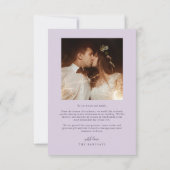 Carte De Remerciements Elegant Script Typography Dots Wedding Purple (Dos)