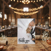 Carte De Remerciements Elegant Scripted Wedding Thank You Card W Note