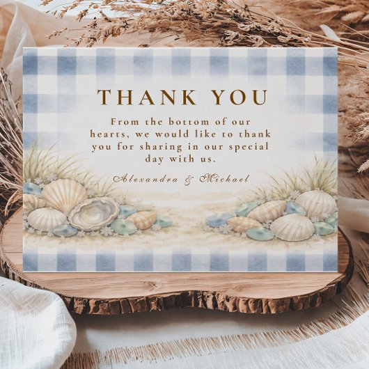 Carte De Remerciements Elegant Seaside Shell Wedding