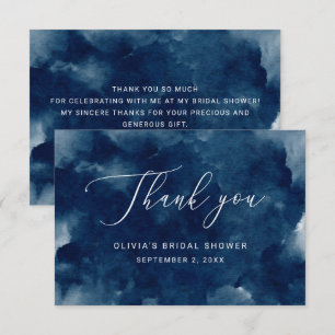 Carte De Remerciements Élégant shower de mariage nautique à l'aquarelle b