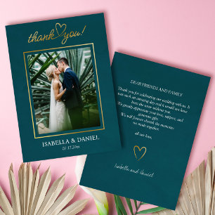 Carte De Remerciements Élégant Simple Chic Script Amour avec Mariage de c