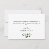 Carte De Remerciements Élégant simple Eucalyptus Vert Graduation (Dos)