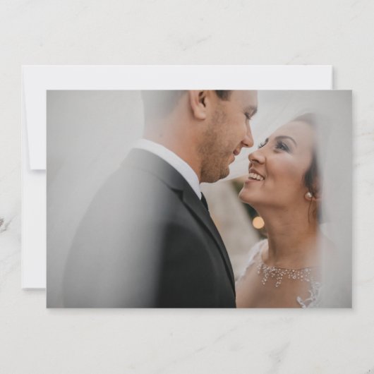 Carte De Remerciements Elegant Simple Gold Name Script Mariage photo (Dos)