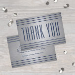 Carte De Remerciements Élégant Simple Marine Bleu & Argent Classic rayé<br><div class="desc">Express gratitude à la famille et les amis pour toute occasion avec élégante customisée plat de remerciement cartes. Tout libellé est simple à personnaliser ou à supprimer. Si vous préférez écrire à la main votre message de remerciement, il vous suffit de supprimer le texte de l'exemple. Ce design moderne en...</div>