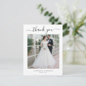 Carte De Remerciements Elegant Simple Script 2 Mariage photo (Debout devant)
