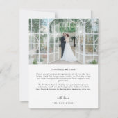 Carte De Remerciements Elegant Simple Script 2 Photo Mariage (Dos)