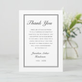Carte De Remerciements Élégant Simple Script Sympathy Funeral (Debout devant)