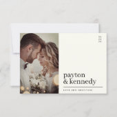 Carte De Remerciements Élégant Simple Style élégant Blanc et noir Chic Ph (Devant)