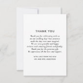 Carte De Remerciements Élégant simple typographie propre mariage photo (Dos)