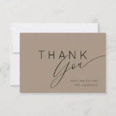 Carte De Remerciements Elegant Soft Mocha Bridal Shower Thank You (Devant)
