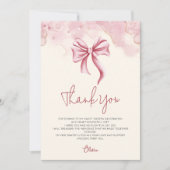 Carte De Remerciements Elegant Soft Pink Bow Sweet 16 (Devant)