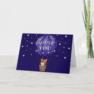 Carte De Remerciements Elégant Stars Bear Hot Air Balloon Baby shower gar