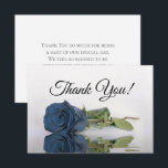 Carte De Remerciements Elegant Steel Blue Mirrored Rose Simple Wedding<br><div class="desc">These simple cards are a wonderful way to thank your wedding guests for being a part of your special day. The front features a single dusty steel blue colored rose lying on its side mirrored in a pool of water with elegant script lettering reading "thank you". The back has space...</div>