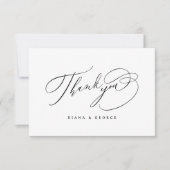 Carte De Remerciements Elegant Swirl Script Simple Wedding (Devant)