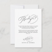 Carte De Remerciements Elegant Swirl Script Simple Wedding (Devant)