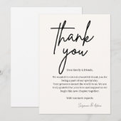 Carte De Remerciements elegant thank you card (Devant / Derrière)