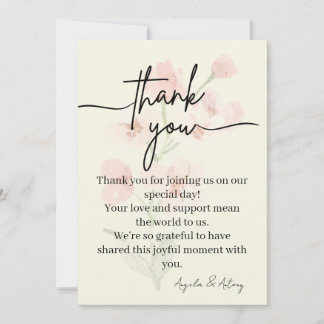 Carte De Remerciements Elegant Thank You Card