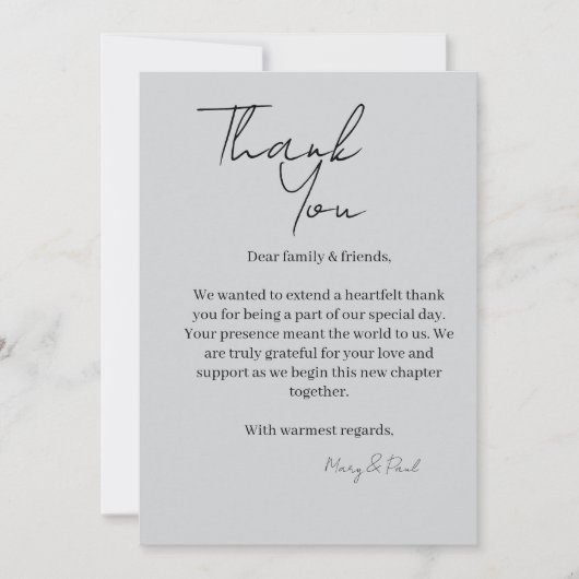 Carte De Remerciements Elegant Thank You Card (Devant)