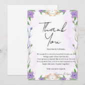 Carte De Remerciements elegant thank you card (Devant / Derrière)