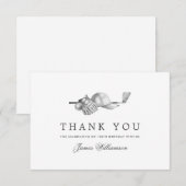 Carte De Remerciements Elégant thème de golf 100e anniversaire (Devant / Derrière)