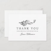 Carte De Remerciements Elégant thème de golf 60e anniversaire (Devant / Derrière)