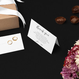 Carte De Remerciements Elégant thème Mariage noir et blanc