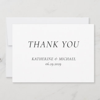 Carte De Remerciements Elegant Timeless White Wedding Thank You Cards