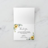 Carte De Remerciements Élégant tournesol Eucalyptus Foliage Graduation (Intérieur)