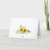 Carte De Remerciements Elégant tournesol Eucalyptus Rustique Mariage (Dos)