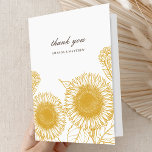 Carte De Remerciements Élégant tournesol Jaune Été Automne Mariage<br><div class="desc">Cette belle carte de remerciements mariage présente des tournesols en jaune doré sur un arrière - plan blanc classique avec une typographie élégante. Ce design élégant est un choix merveilleux pour un mariage d'été et d'automne rustique mais élégant. Vous pouvez customiser encore plus ce design en ajoutant une photo ou...</div>