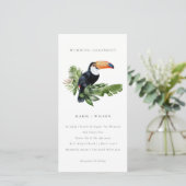 Carte De Remerciements Elégant Tropical Rainforest Toucan Mariage Invitat (Debout devant)