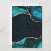 Carte De Remerciements Élégant Turquoise et Parties scintillant or Mariag (Dos)