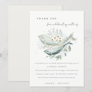 Carte De Remerciements Elégant Turquoise or sous-marin Floral Poisson Mar