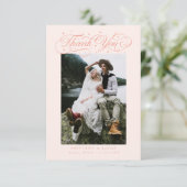 Carte De Remerciements Élégant typographie de script pointes Mariage Peac (Debout devant)
