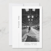 Carte De Remerciements Elegant Typography Formal Wedding Photo (Devant)