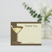 Carte De Remerciements Élégant vert olive Fête des mariées moderne vierge (Debout devant)