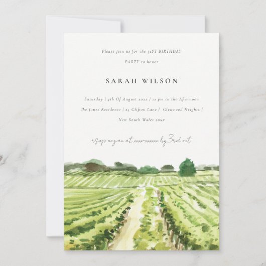 Carte De Remerciements Élégant vignoble Vignoble Chaque année Anniversair (Devant)