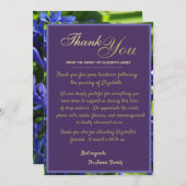 Carte De Remerciements Élégant violet Agapanthus Fleurs Bereavement (Devant / Derrière)
