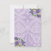 Carte De Remerciements Élégant violet floral | Lace Anniversaire (Dos)