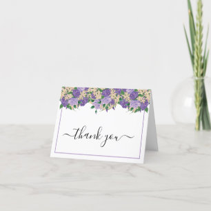Carte De Remerciements Élégant violet floral Lace Anniversaire
