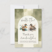 Carte De Remerciements Elégant Waddle It Be Mallard Duck Gender Reveal (Devant)